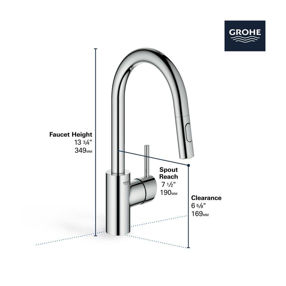 Modern Sleek Chrome Kitchen Faucet with Pull-Out Spray