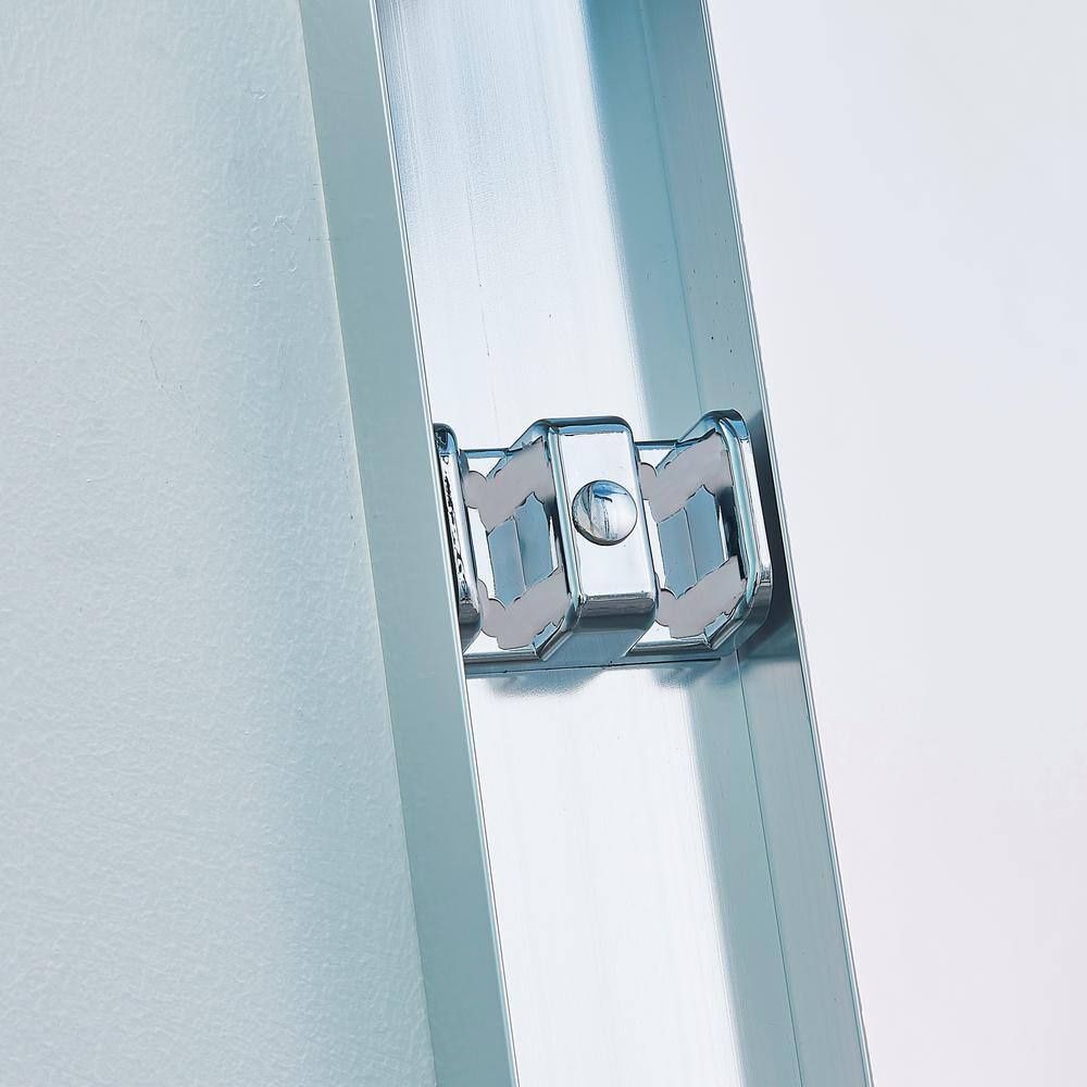 Chrome Aluminum Double Sliding Shower Door with Clear Tempered Glass
