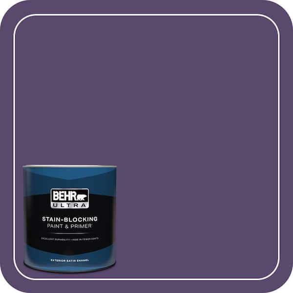BEHR ULTRA 1 qt. #P570-7 Proper Purple Satin Enamel Exterior Paint & Primer
