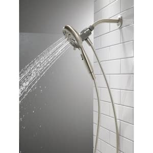 SureDock Magnetic 6-Spray Patterns 1.75 GPM 4.94 in. Wall Mount Handheld Shower Head in Brushed Nickel