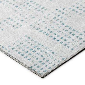 Eleanor Grey 8 ft. x 8 ft. Geometric Indoor/Outdoor Washable Area Rug