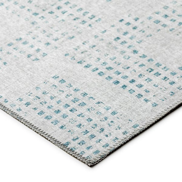 Eleanor Grey 1 ft. 8 in. x 2 ft. 6 in. Geometric Indoor/Outdoor Washable Area Rug