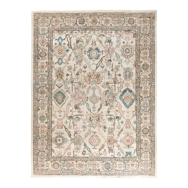 Serapi Ivory 9 ft. x 12 ft. Tribal Wool Indoor Area Rug