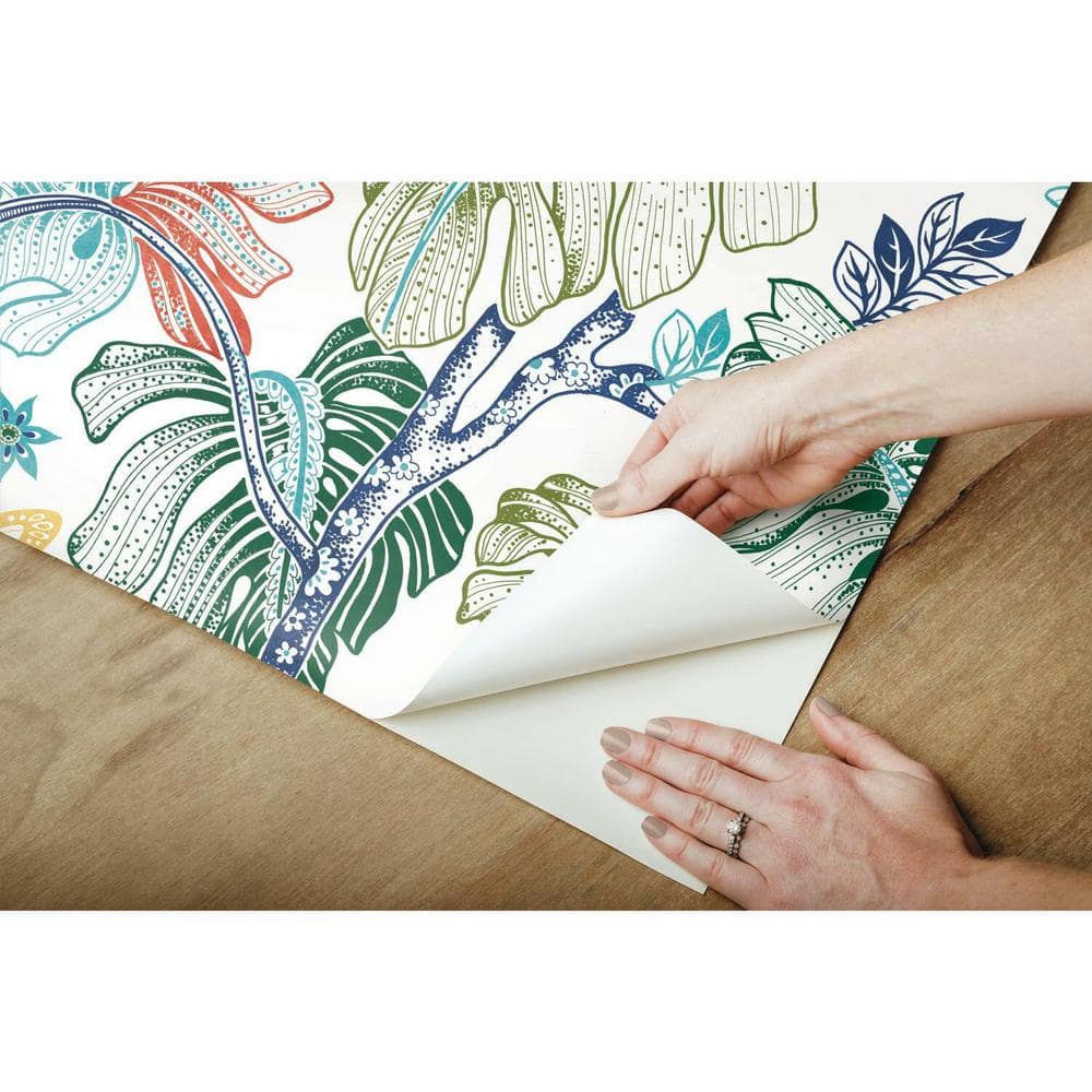 Boho Palm Tropical Multicolor Peel and Stick Wallpaper