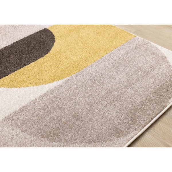 Eluna Collections 8 ft. x 11 ft. Beige Geometric, Tonal/Solid Indoor Area Rug