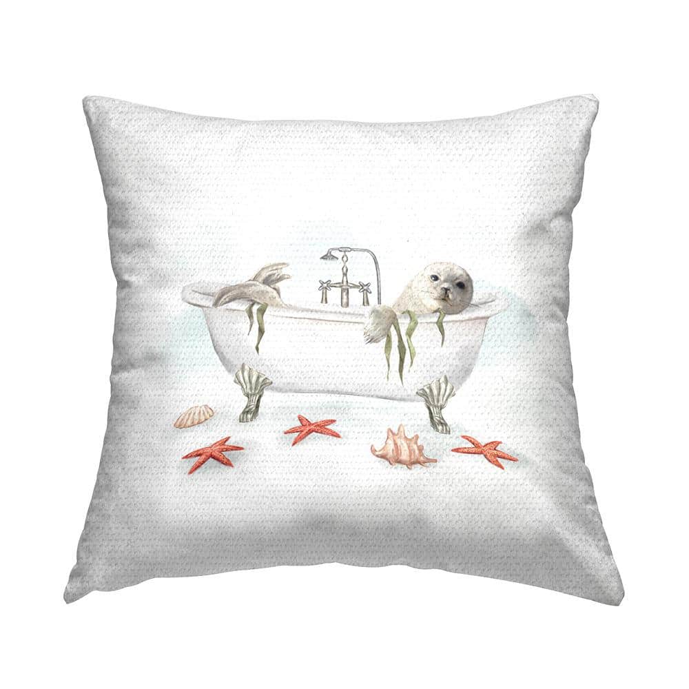 White Sea Otter Nautical Vintage Tub Multi-Color Square Outdoor Throw Pillow price history on PriceWatchPro