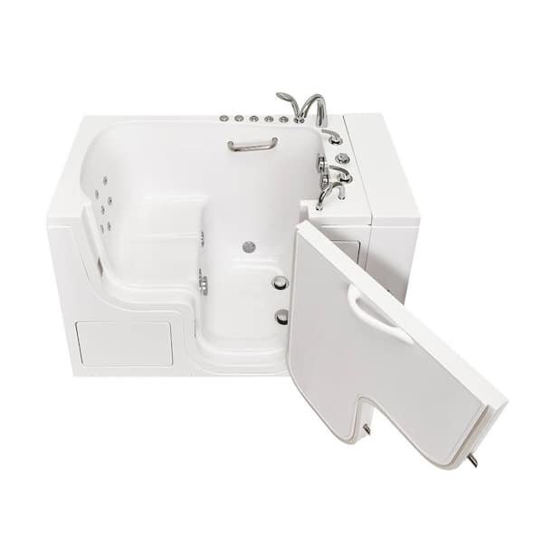 Ella Wheelchair Transfer32 52 in. Walk-In Whirlpool Bathtub in White with Independent Foot Massage, Fast Fill Faucet,RH Drain