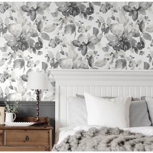 56 sq. ft. Inkwell Watercolor Garden Pre-Pasted Paper Wallpaper Roll