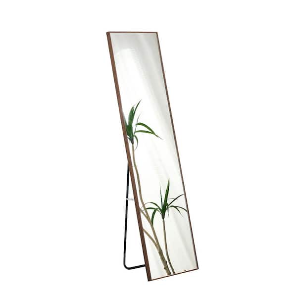 Tradrou Brown 15 in. W x 58 in. H Rectangle Metal Full Length Mirror