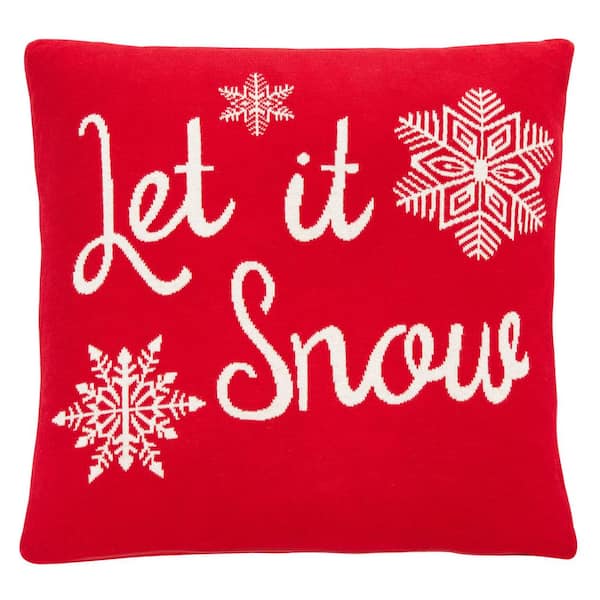SAFAVIEH Snowfall Red 20 in. x 20 in. Throw Pillow