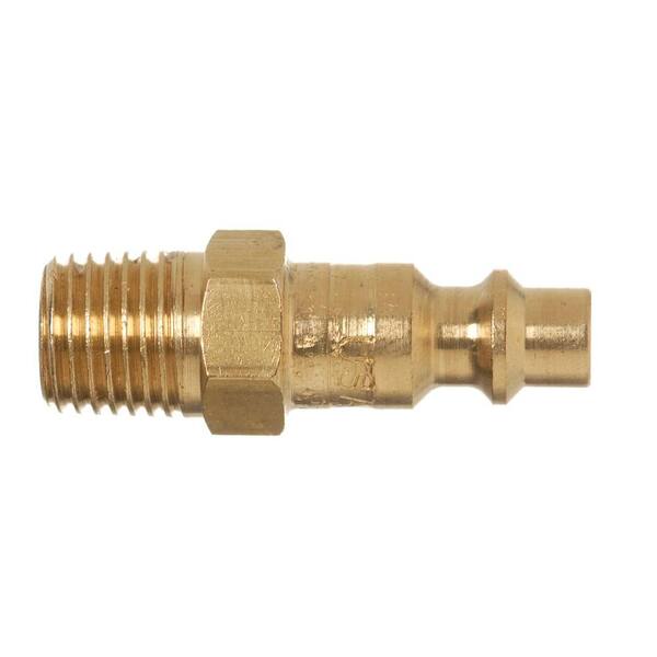 Schrader 1/4 in. x 1/4 in. NPT Male D-Type Industrial Style Brass Plug