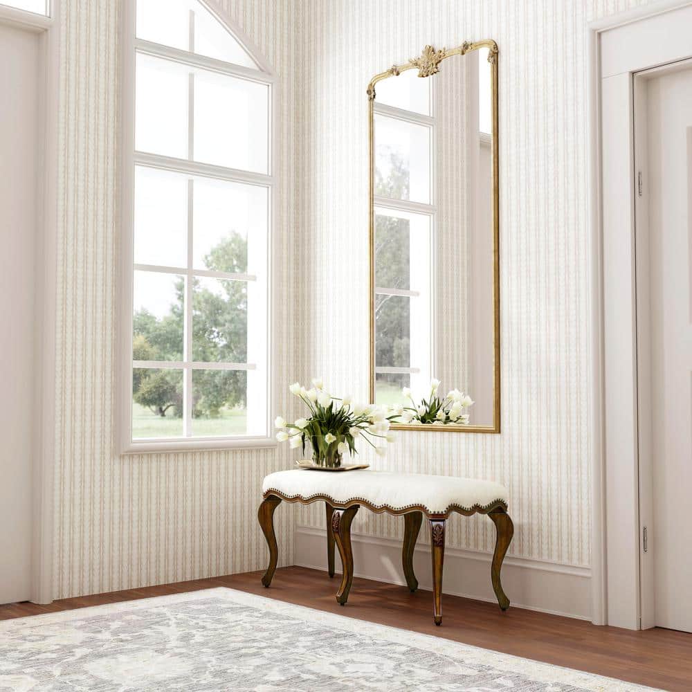 Michelline Light Cherry and Cream Upholstered Bench