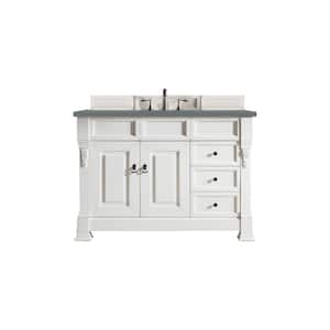 Brookfield 48 in. W x 23.5 in. D x 34.3 in. H Bathroom Vanity in Bright White with Cala Blue Quartz Top