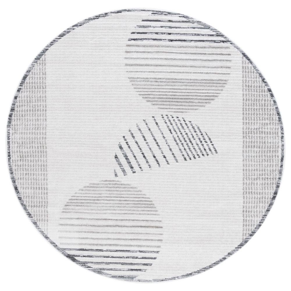 Alamo Ivory/Gray 7 ft. x 7 ft. Modern Geometric Round Area Rug price history on PriceWatchPro