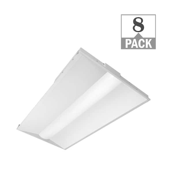 2 ft. x 4 ft. Center Basket Integrated LED Troffer Light 39W/32W/29W/24W 5850-Lumens 3500K 4000K 5000K Dimmable (8-Pack)