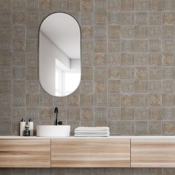 Fitz Charcoal 8 in. x 8 in. Ceramic Wall Tile (9.9 sq. ft./Case)