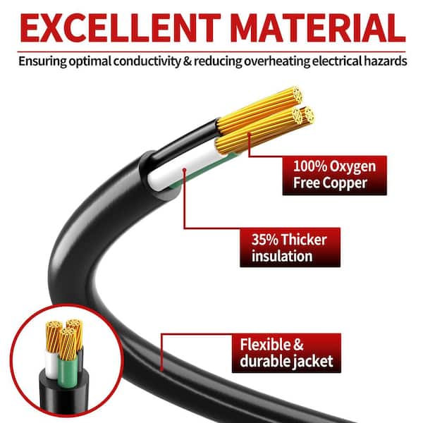 100 ft. 1250W 16/3 SJTW-Gauge Outdoor Indoor Extension Cord Black