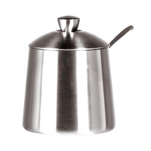 10 fl.oz Silver Stainless Steel Sugar Bowl with Spoon, brushed finish,