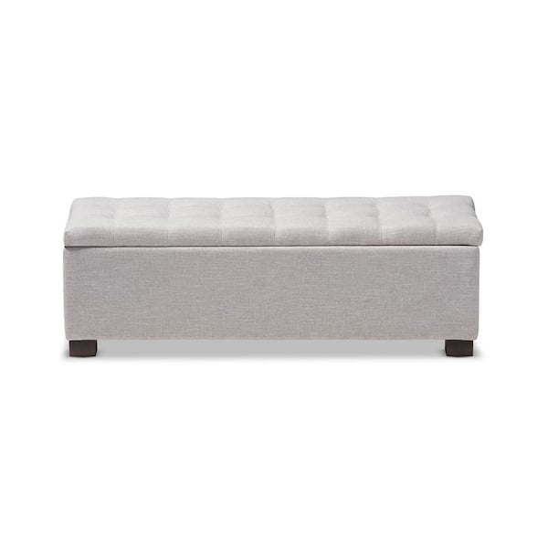 Baxton Studio Roanoke Light Gray Bench