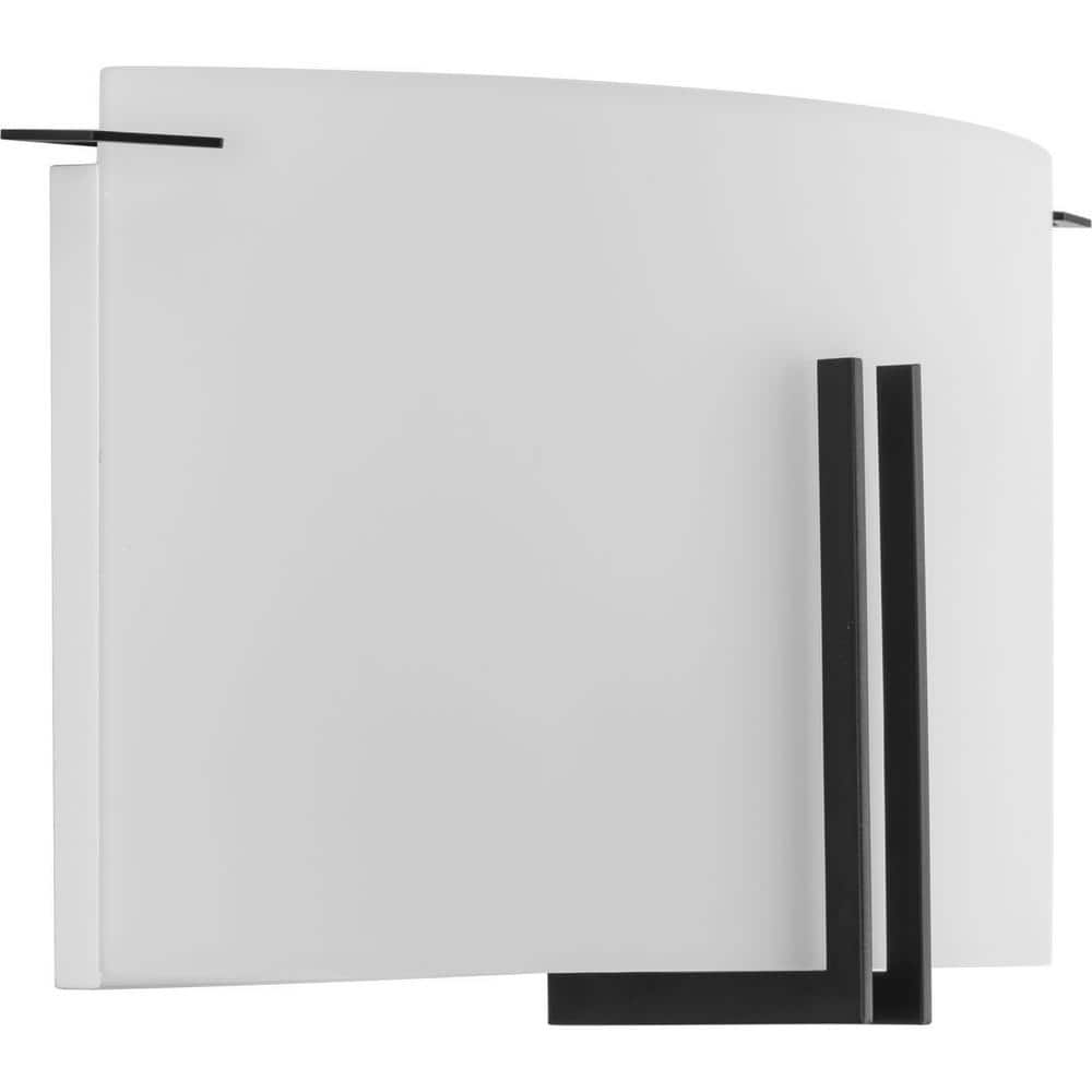 Modern Matte Black Glass Sconce with Etched Shade
