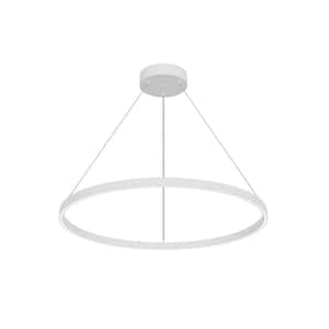 Cerchio 32 in. 1 Light 78-Watt White Integrated LED Pendant Light