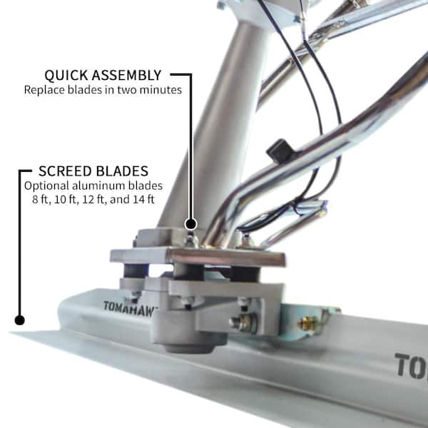 Tomahawk Power Vibrating Concrete Power Screed with Two 8 ft 