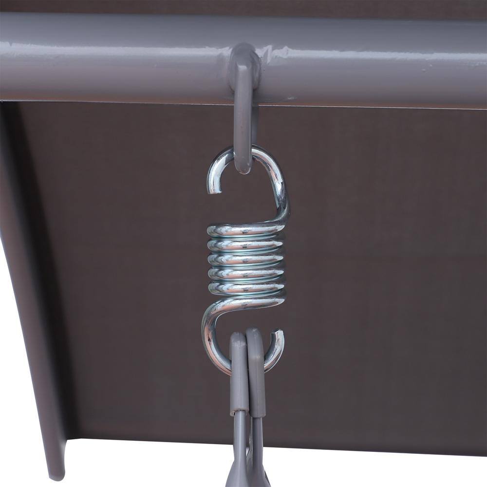 Gray Metal 2-Person Outdoor Swing with Canopy and Cushions