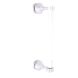 Pacific Grove 12 in. Single Side Shower Door Pull with Dotted Accents in Satin Chrome