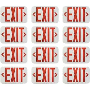 Ciata Led Emergency Exit Sign with Battery Backup Neon Exit Light, Single and Double-Sided, Red, 12 Pack