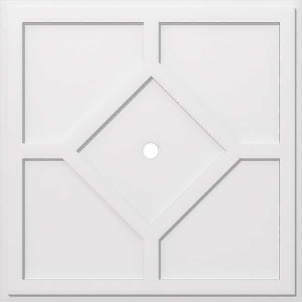 Ekena Millwork 1 in. P X 13-1/4 in. C X 38 in. OD X 2 in. ID Embry Architectural Grade PVC Contemporary Ceiling Medallion