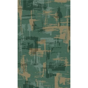 Teal Weathered Surface Abstract Geomertric Printed Non-Woven Paper Paste the Wall Textured Wallpaper 57 Sq. Ft.