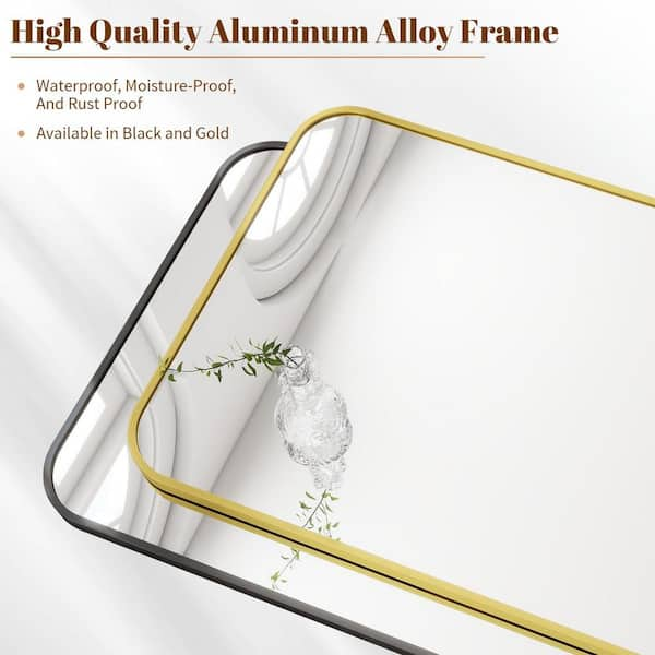 HOMLUX Rectangular Wall Mounted Framing Mirror Bathroom Vanity Mirror 20 in.x 28 in. in Gold