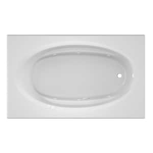 Signature 72 in. x 42 in. Rectangular Whirlpool Bathtub with Right Drain in White with Heater