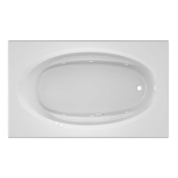 JACUZZI Signature 72 in. x 42 in. Rectangular Whirlpool Bathtub with Right Drain in White with Heater
