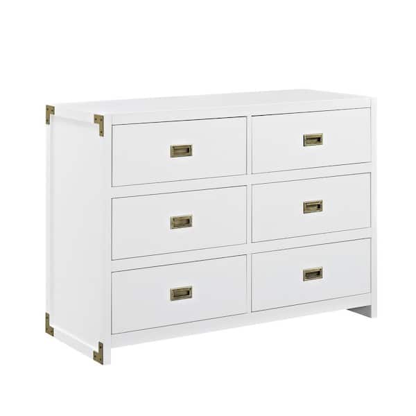 Dorel Living Mylan 6-Drawer Classic White Wood Dresser
