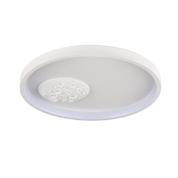31 in. 1-Light White Flush Mount with No Glass Shade and No Bulbs Included 1-Pack