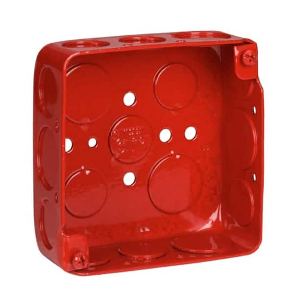 Steel City 4 in. Square BOX 1-1/2 DP RED 52151-1234RD - The Home Depot