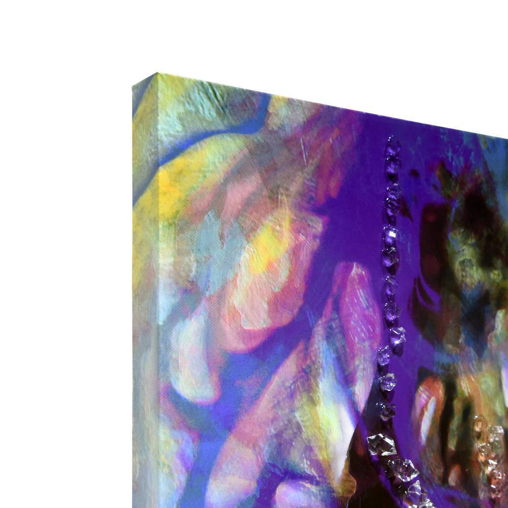 Vibrant Essence I 40" Abstract Canvas with Epoxy and Crystal Shards