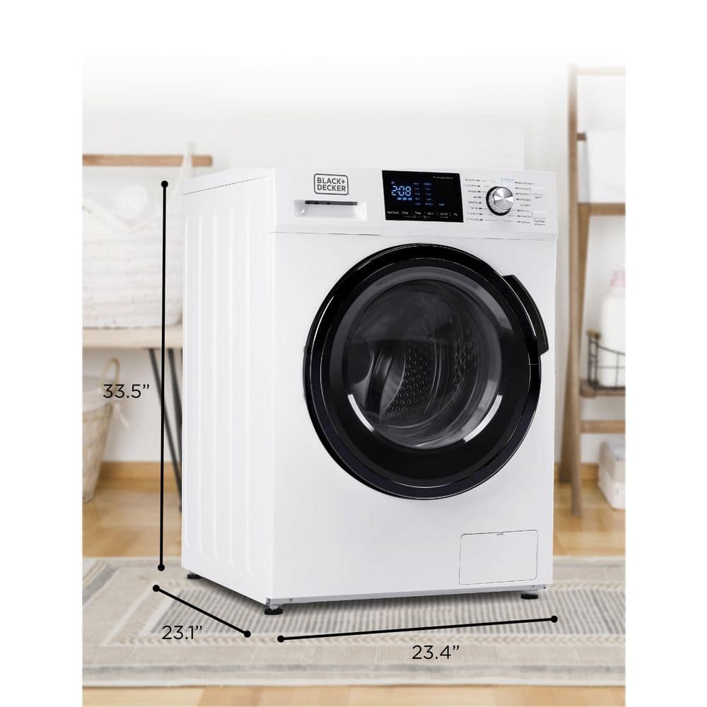 White and Black 2.7 Cu. Ft. Smart Electric Washer Dryer Combo