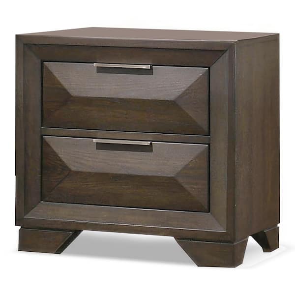 Pinnete Espresso 2-Drawer 23.5 in. W Nightstand