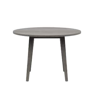 43 in. Round Weathered Gray Wood Top with Wood Frame (Seats 4)