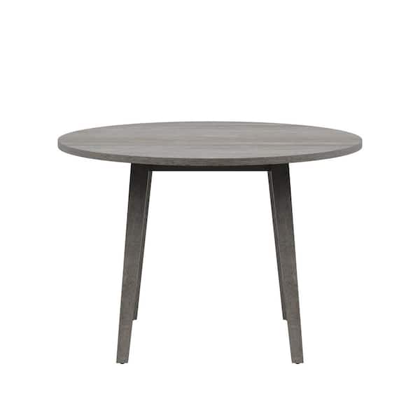 Twin Star Home 43 in. Round Weathered Gray Wood Top with Wood Frame (Seats 4)