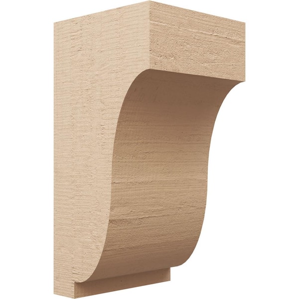 Ekena Millwork 12 in. x 24 in. x 12 in. Wide Van Buren Rough Cedar Woodgrain TimberThane Corbel, Primed Tan