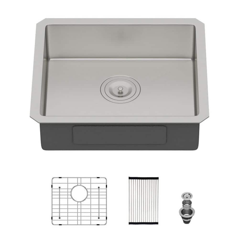 Undermount Sink 18 in. x 16 in. ADA Compliant Single Bowl 16-Gauge Stainless Steel  Kitchen Sink in Brushed Nickel price history on PriceWatchPro