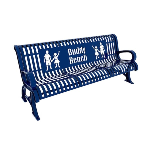 Paris 6 ft. Blue Premium Buddy Bench