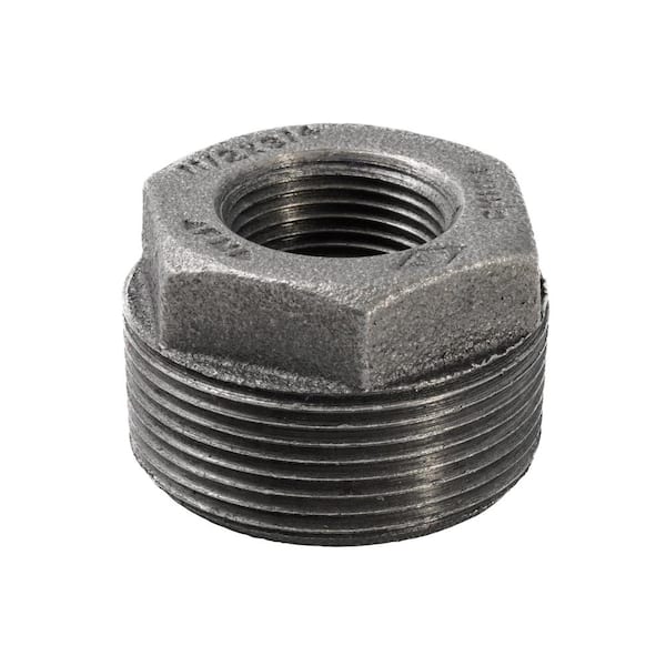 Southland 1-1/2 in. x 3/4 in. Black Malleable Iron Hex Bushing Fitting