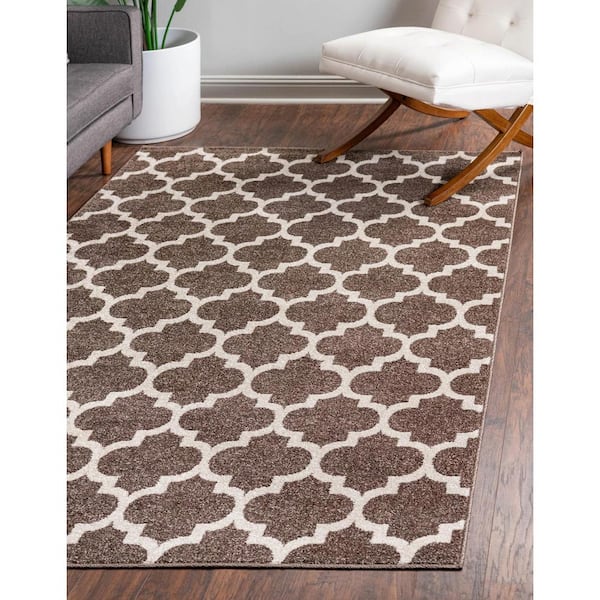 Trellis Philadelphia Medium Brown/Beige 10 ft. x 14 ft.Area Rug