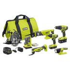 ONE+ 18V Cordless 6-Tool Combo Kit with (2) Batteries, Charger, Bag with 1/4 Sheet Sander with Dust Bag