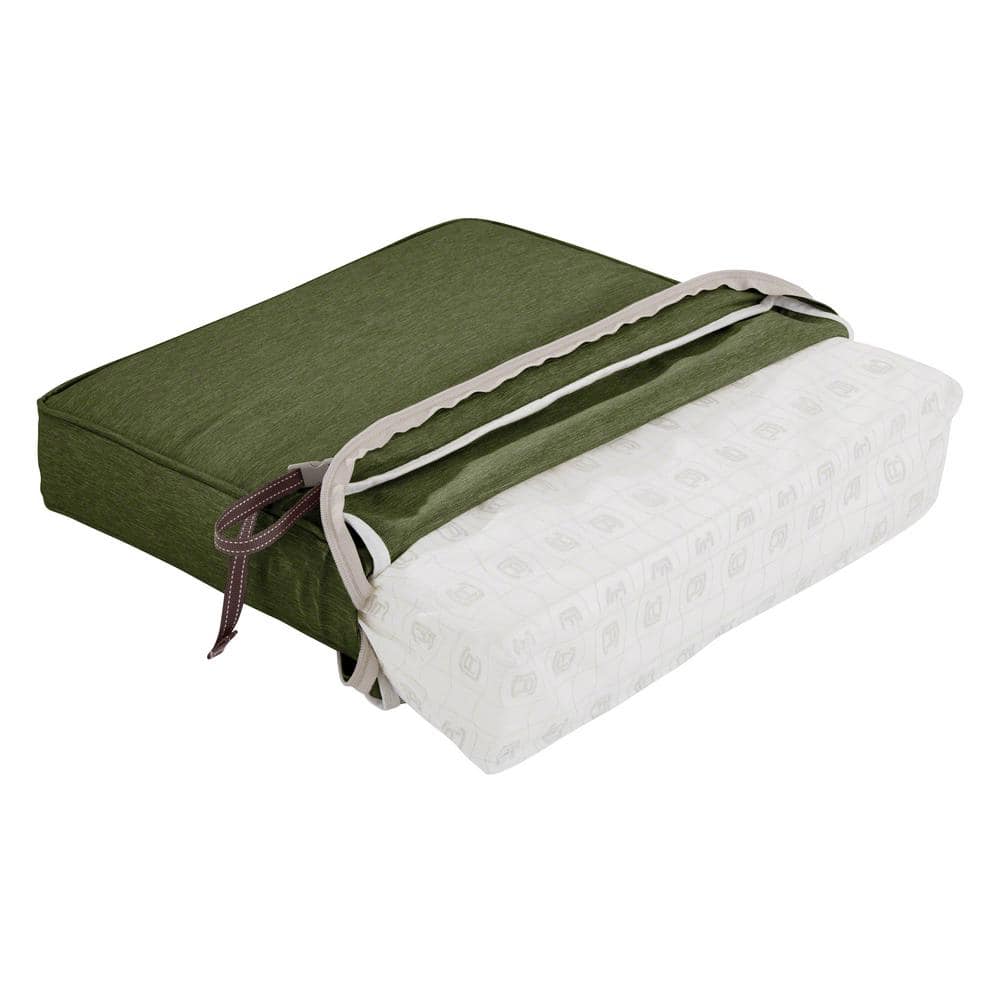 Heather Fern Green Water-Resistant Patio Bench Cushion 48" x 18"