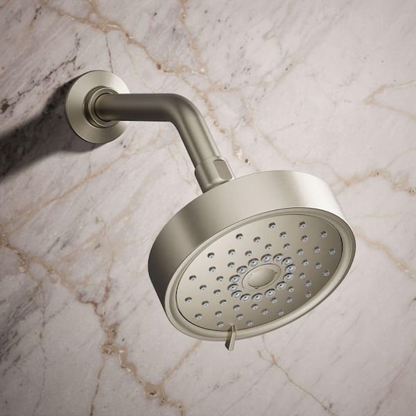Purist 3-Spray Patterns 5.5 in. Single 2.5 GPM Wall Mount Fixed Shower Head in Vibrant Brushed Nickel